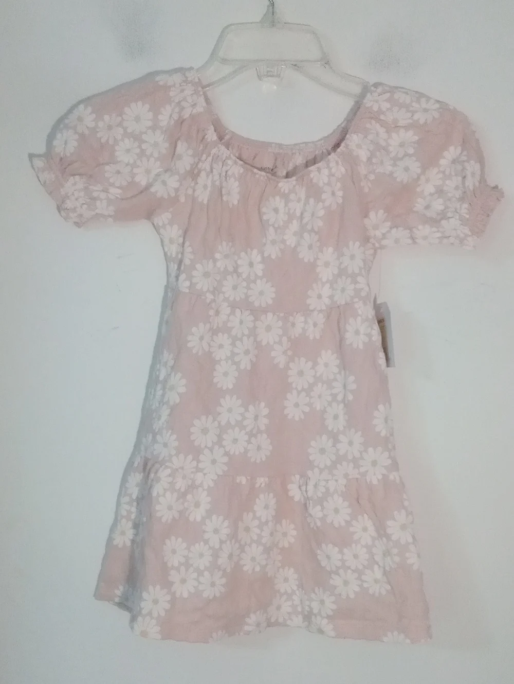 * Little Co By Lauren Conrad Girls' Pink Daisy Puff Sleeve Dress Size 4 NWT $26